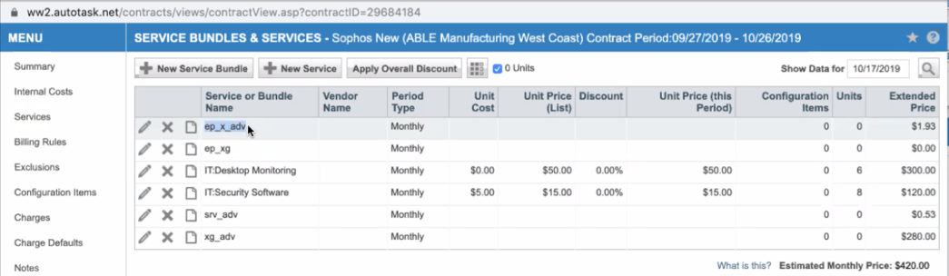 PSA Integration - Services or Bundles